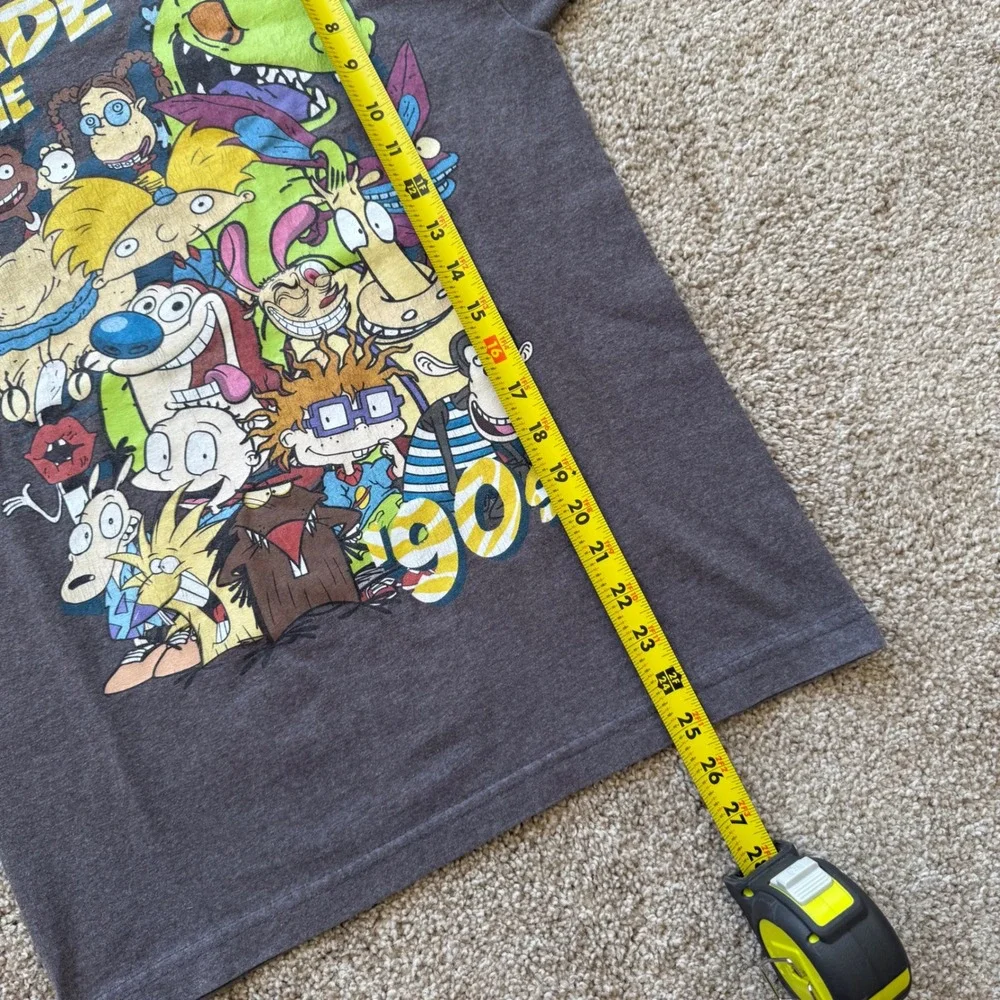 Nickelodeon T-Shirt Mens Small Gray Made in the 90s Cartoon Graphic Tee